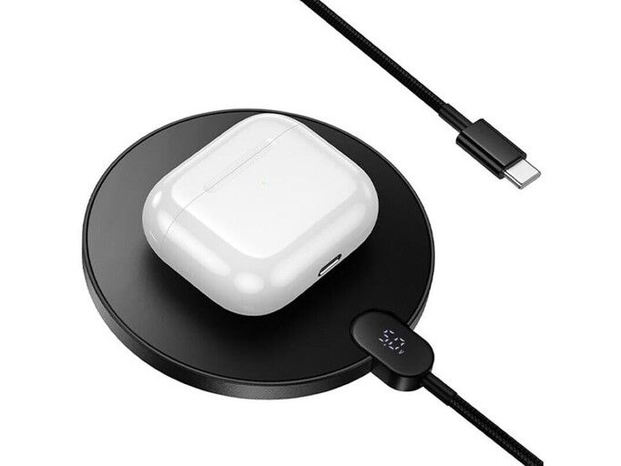 Wireless Charger Hoco CW62 Display 15W/2.0A Type-C black