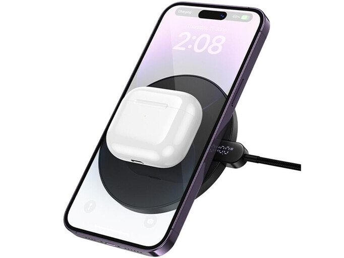 Wireless Charger Hoco CW62 Display 15W/2.0A Type-C black