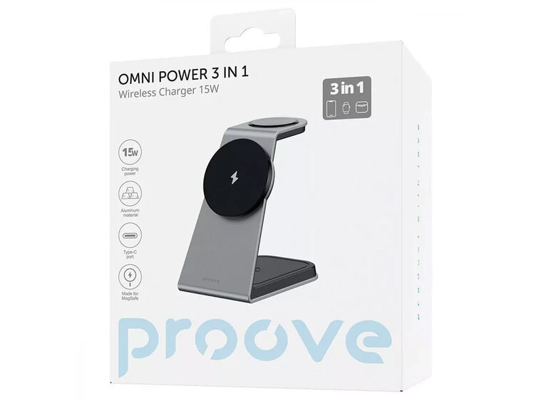 Wireless Charger Proove Omni Power 3in1 15W black