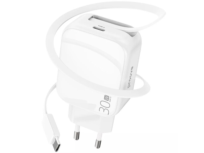 МЗП Proove Fixtape GaN 1Type-C/30W + кабель Type-C white