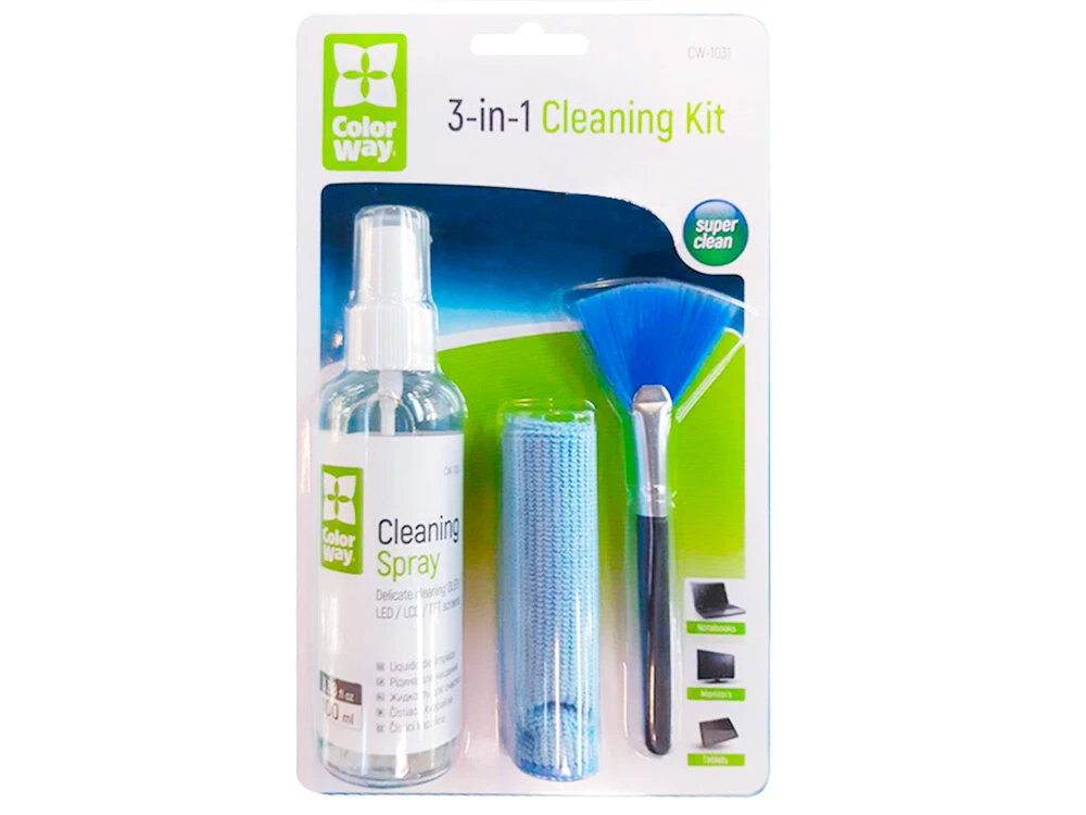 Набор Color Way для экранов спрей 100ml + кисточка + салфетка из микрофибры 15х15cm (CW-1031)