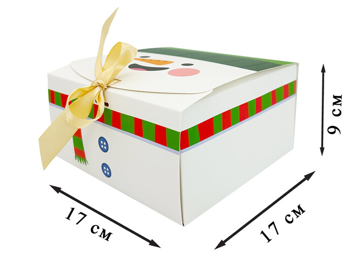 Коробка Новорічна Snowman 17х17х9