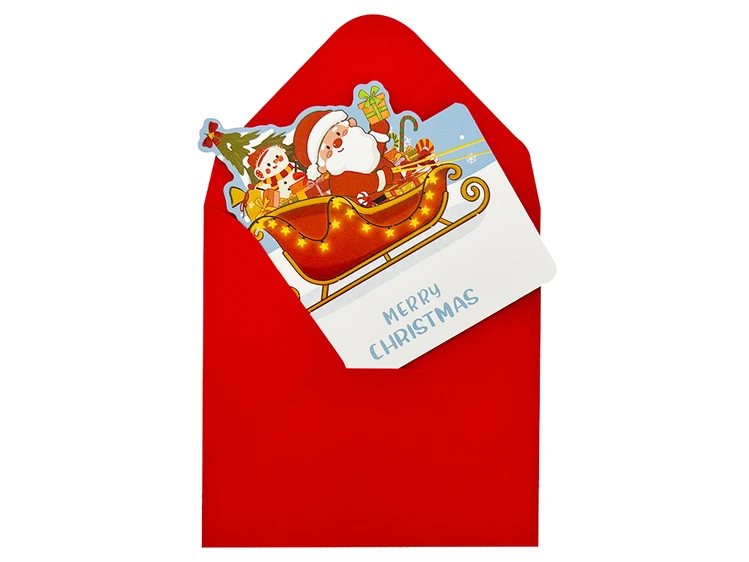 Листівка Новорічна + Envelope Merry Christmas Santa Claus
