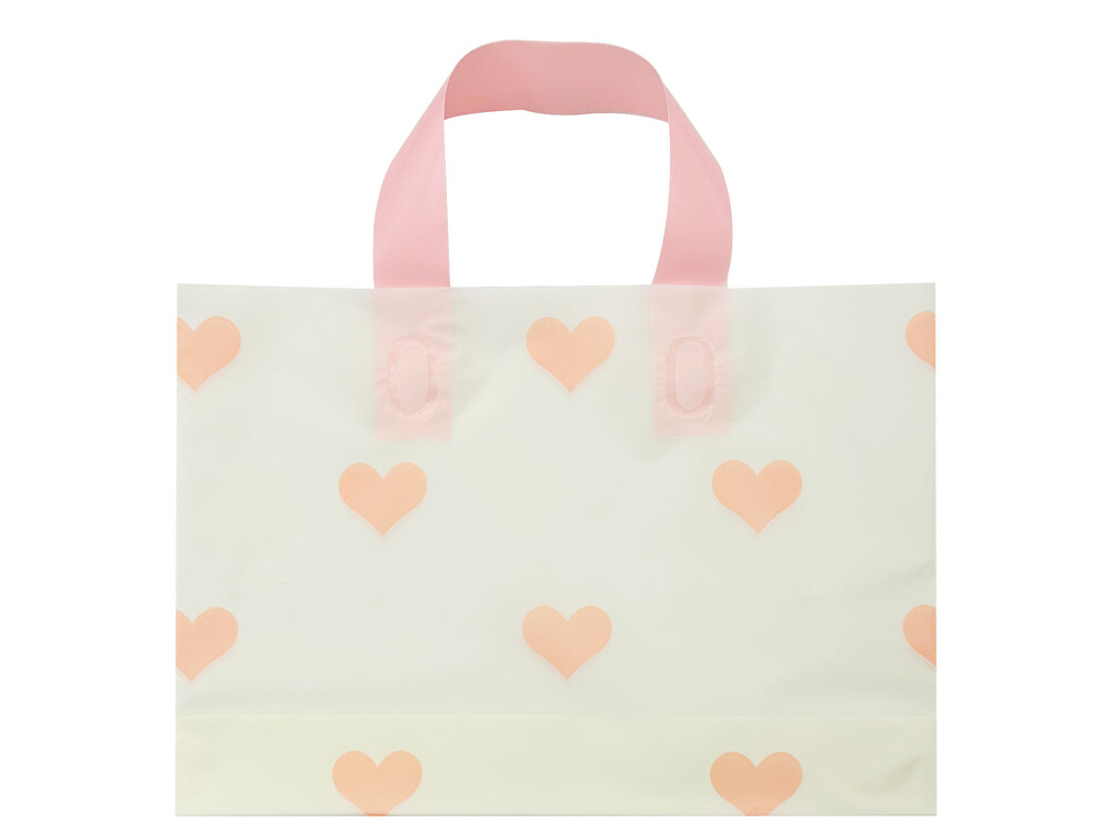 Пакет подарунковий Pink hearts beige