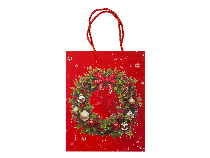 Пакет Новорічний New Year&#039;s wreath 18x23x8 red