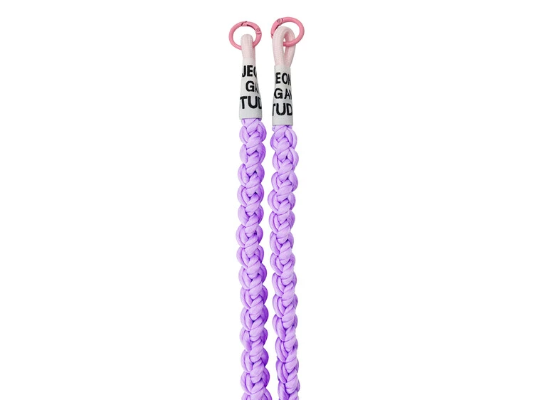 Ремінець-шнурок для телефону Knitting з карабіном light purple