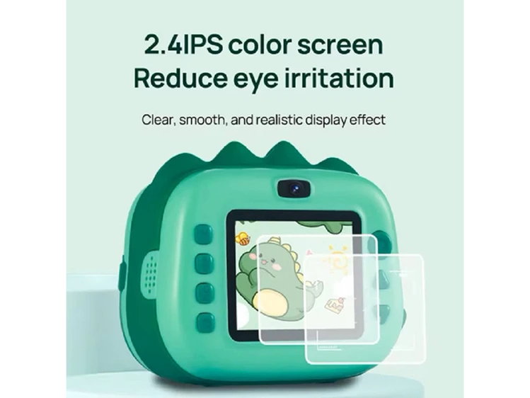 Портативний дитячий фотопринтер Crocodile green