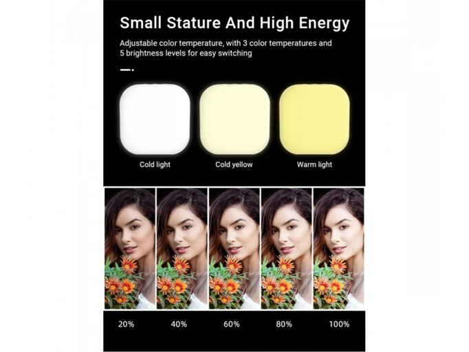 Портативное видеосвет F-622 Magnetik Led 1000mAh 3000-6500K 7.3*7.3 см белый