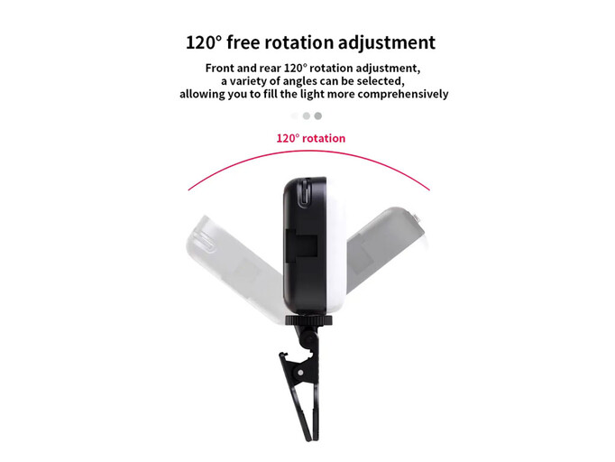 Портативное видеосвет M11 с зажимом для фиксации 2000mAh 3000-9900K 7,5*7,5см черный