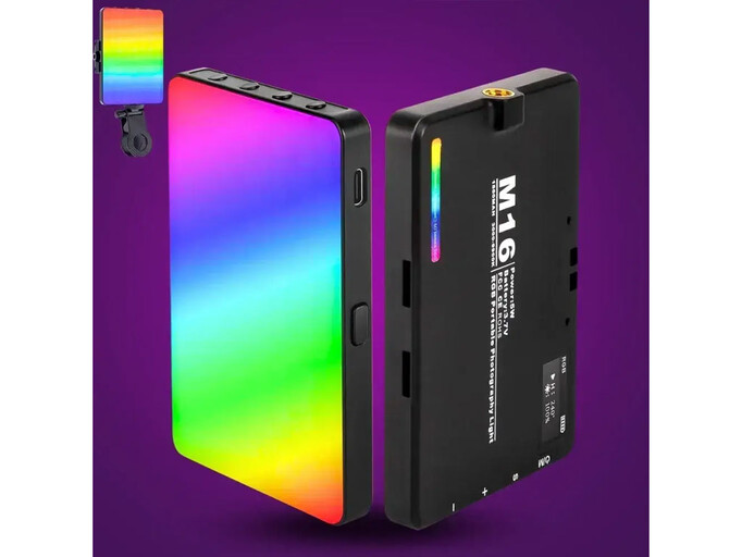 Портативный видеосвет M16 RGB 1500mAh 3000-9900K 10.5*7.5 см