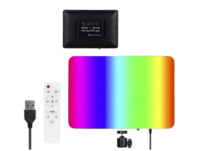 Led лампа відеосвітло USB RGB PM-26 26см без штатива black