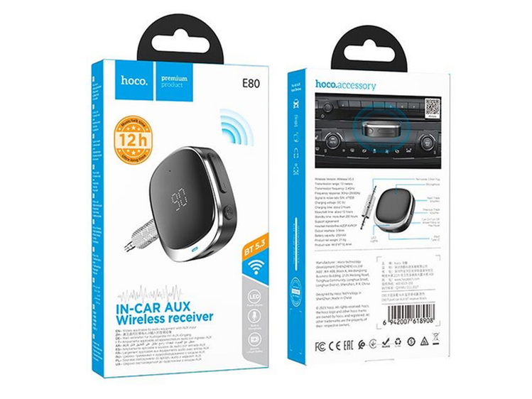 Адаптер AUX HOCO E80 приемник черный