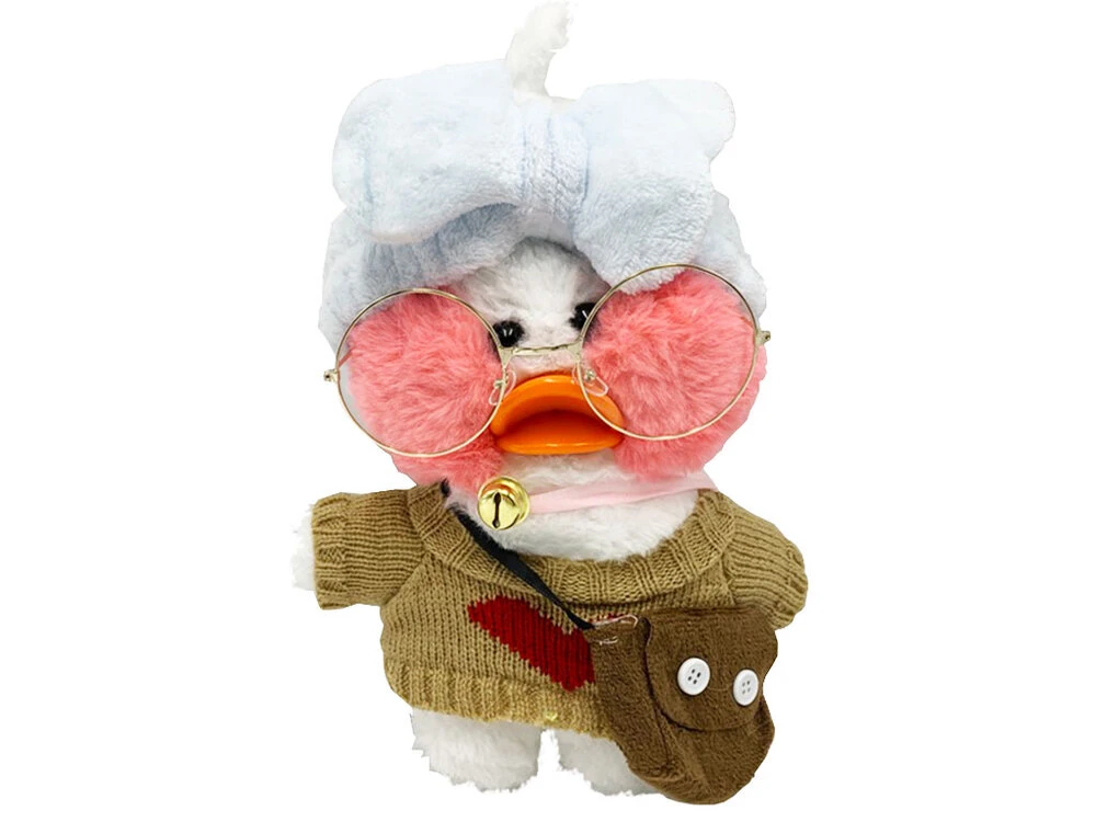 LaLa fan White sweater beige heart Small