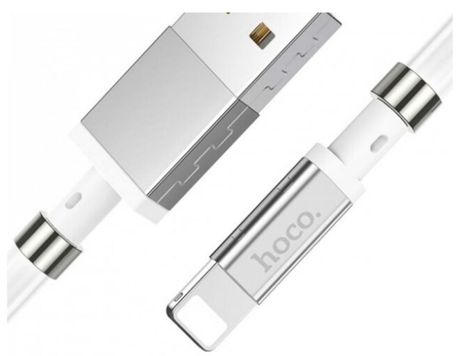 Кабель HOCO U91 Magnetic 2.4A Lightning (1m) white