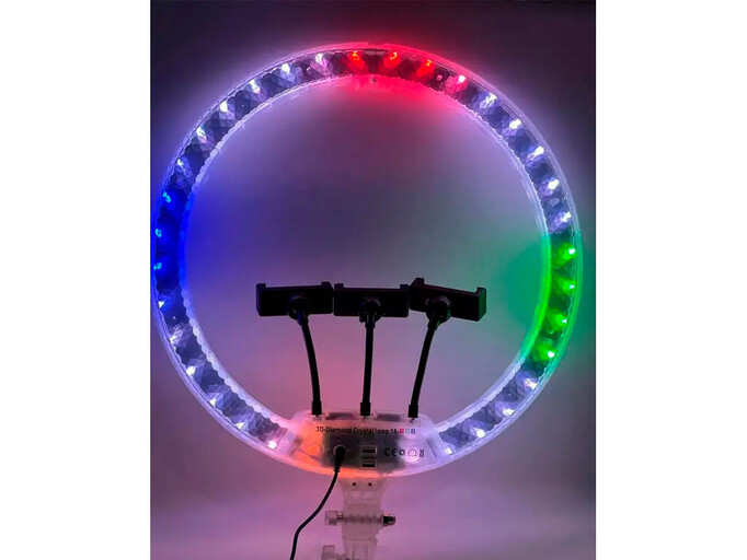 Led стійка 220V RGB 3D-45 Diamond 45cm без штатива white