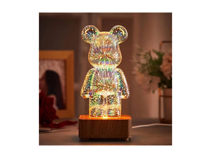 Нічник 3D Ведмежатко Bearbrick LED RGB multicolor