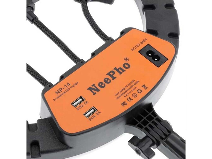 Led стійка 220V Neepho NP-14 36см без штатива black