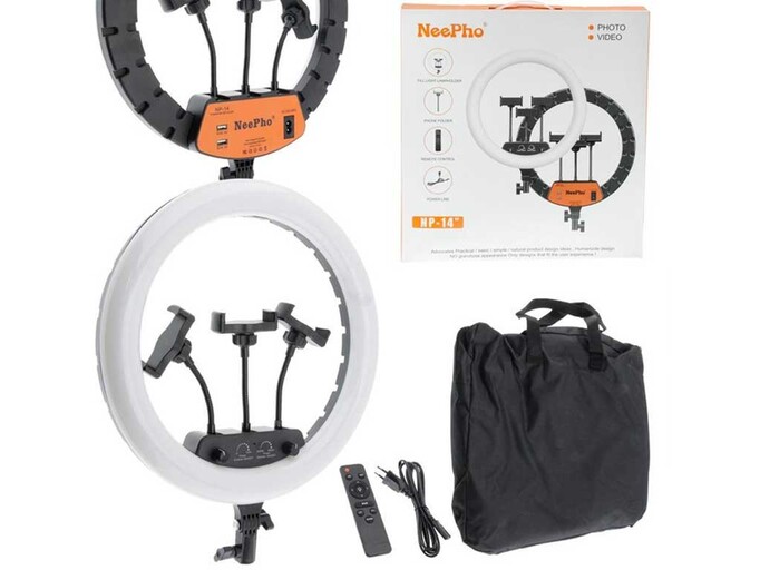 Led стійка 220V Neepho NP-14 36см без штатива black