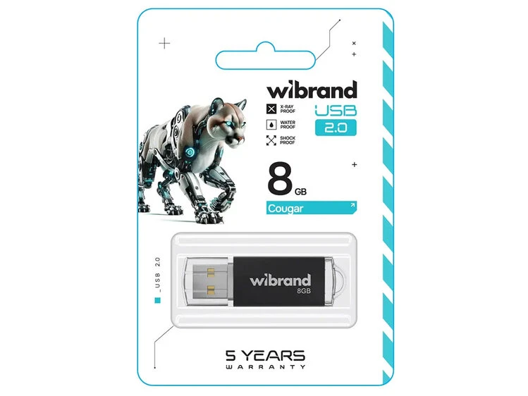 USB Flash 2.0 Wibrand Cougar 8Gb black
