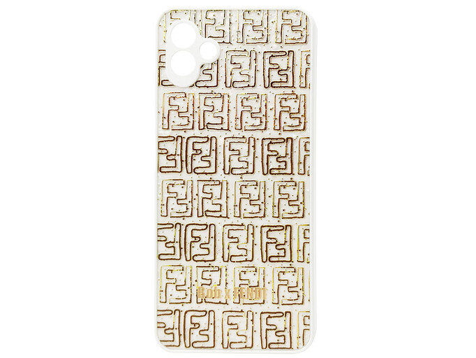 TPU+PC Marlble case Samsung A04 Fendi white