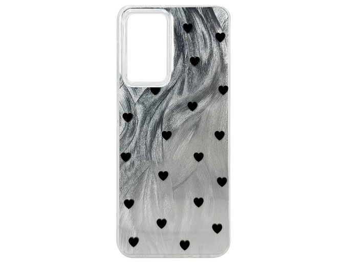 Накладка Paint Stroke Hearts Redmi 10/Note 11 silver