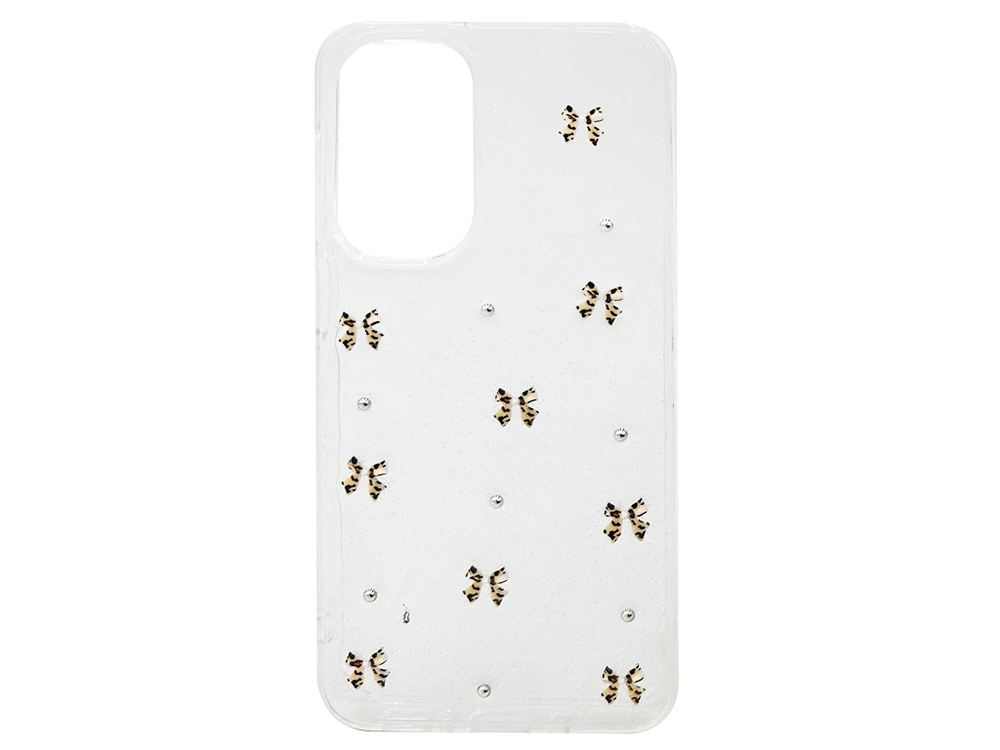 Накладка 3D Leopard Bow Bead Glitter Samsung A17 clear