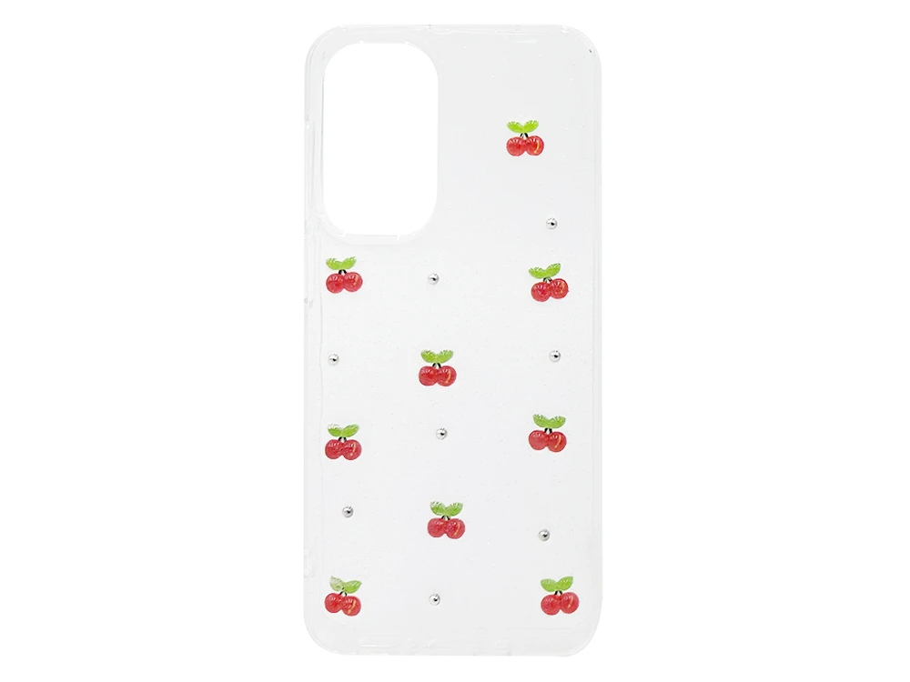 Накладка 3D Silver Chery Bead Glitter Samsung A17 clear