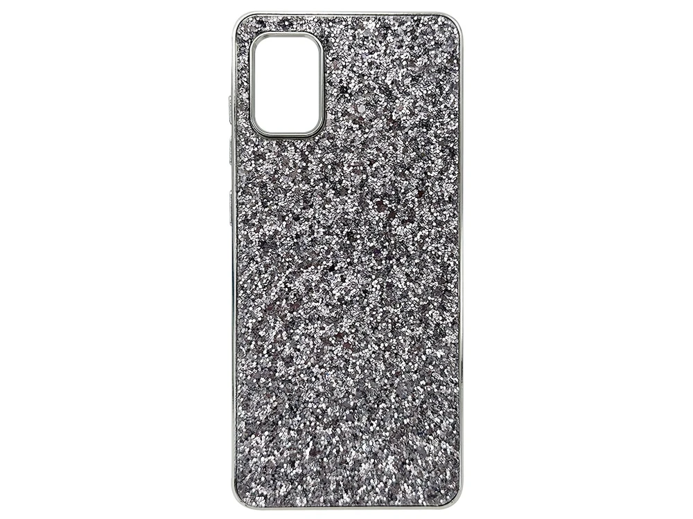 Накладка Level Shining Samsung A31 black/silver