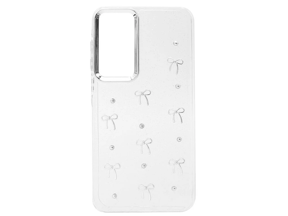 Накладка 3D Silver Bow Bead Glitter Samsung A26 clear