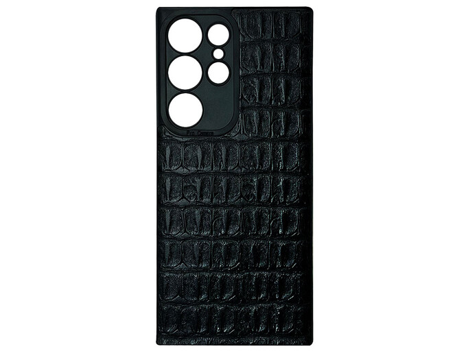 Накладка Leather Crocodile Samsung S23 Ultra black