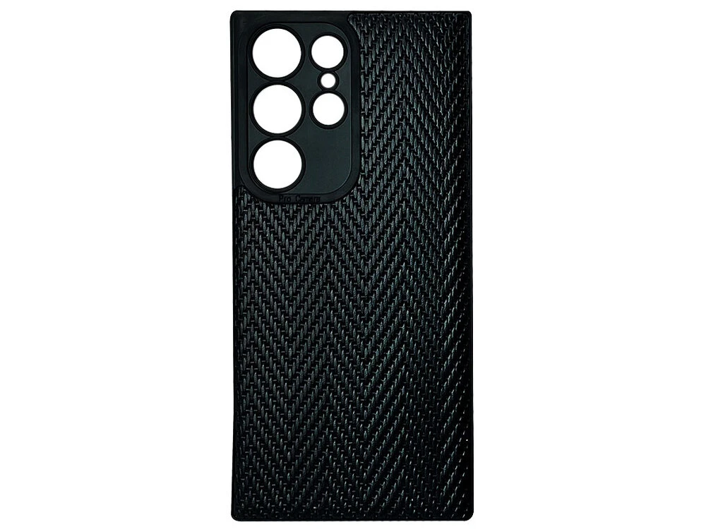 Накладка Leather Weaving Samsung S23 Ultra black