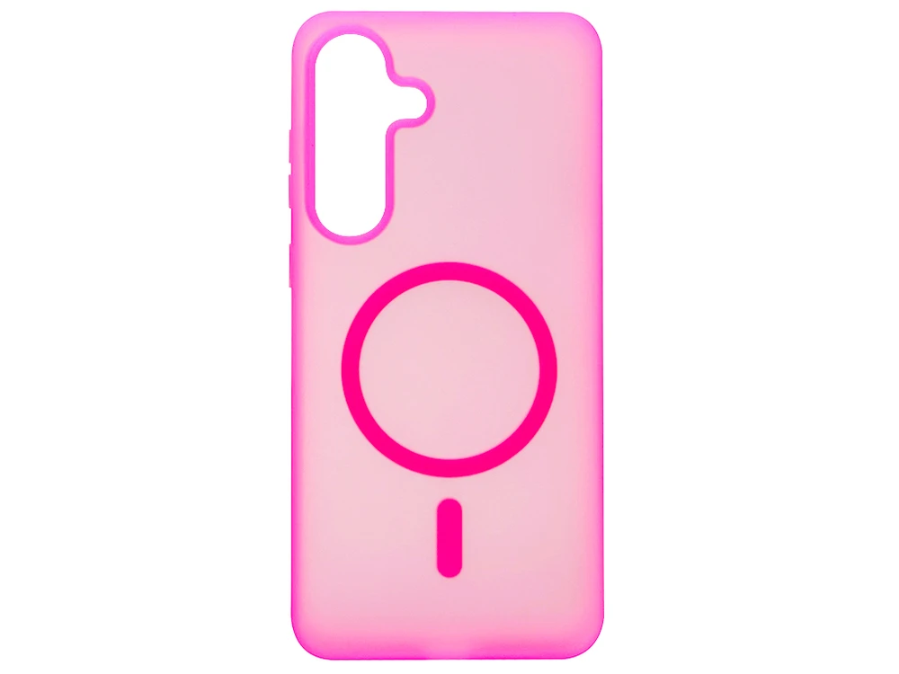 Накладка Silicone Matt MagSafe Samsung S25 FE hot pink