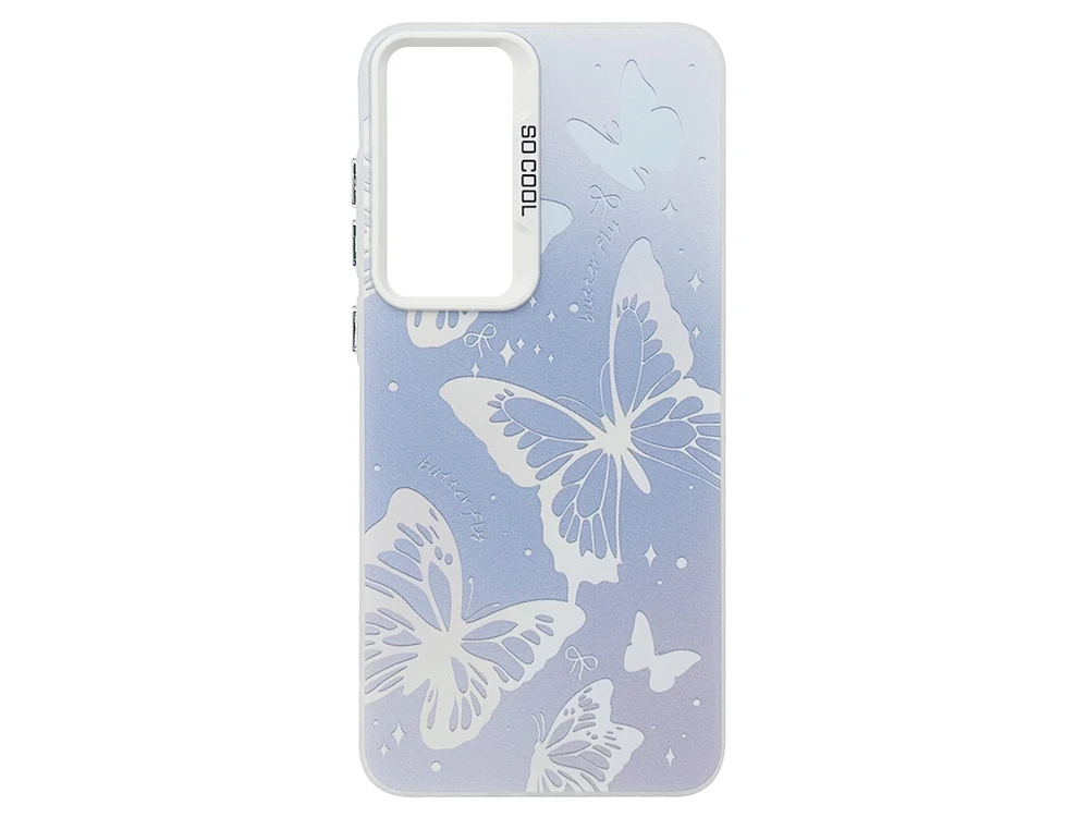 Накладка So Cool Matte Samsung S25 FE white butterflies
