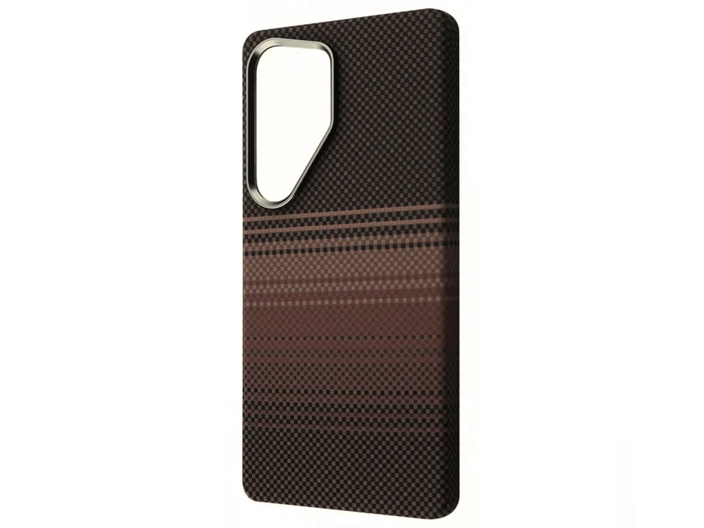 Накладка Elite Carbonique MagSafe Metal Frame Samsung S26 Ultra gold stripes