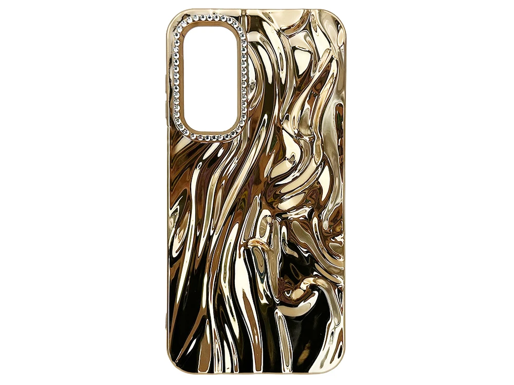 Накладка Crystal Wave Diamond Camera Samsung S25 gold