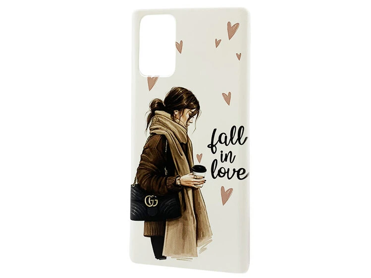 Накладка силікон Print Samsung Note 20 Fall in love white