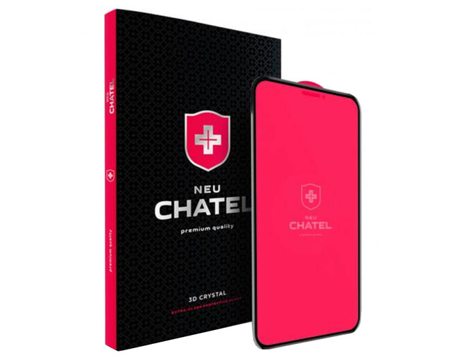 Скло 3D NEU Chatel No Mesh iPhone 13 Pro Max/14+ black+плівка задня