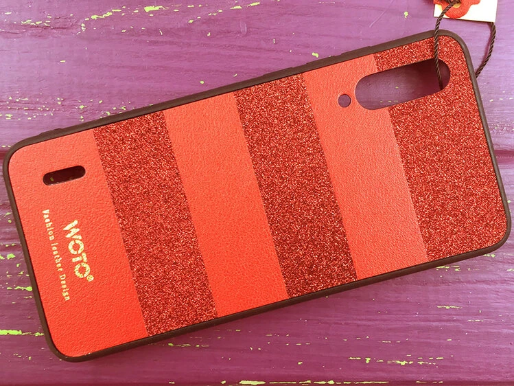 Чехол Кожа SIBLING glitter Mi A3/CC9e Красный