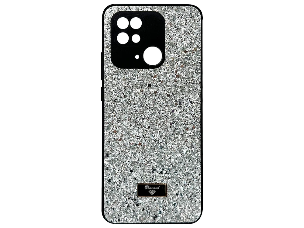 Накладка Level Shining Diamond Redmi 10C/Poco C40 silver