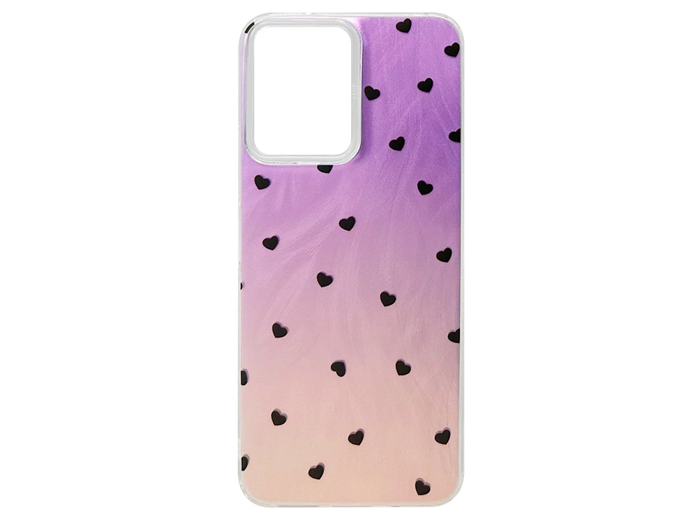 Накладка Paint Stroke Hearts Redmi 12 purple