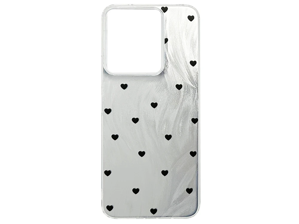 Накладка Paint Stroke Hearts Redmi 13/Poco M6 silver