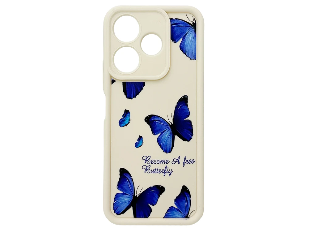 TPU Butterflies Blue Camera Redmi 13/Poco M6 vanilla