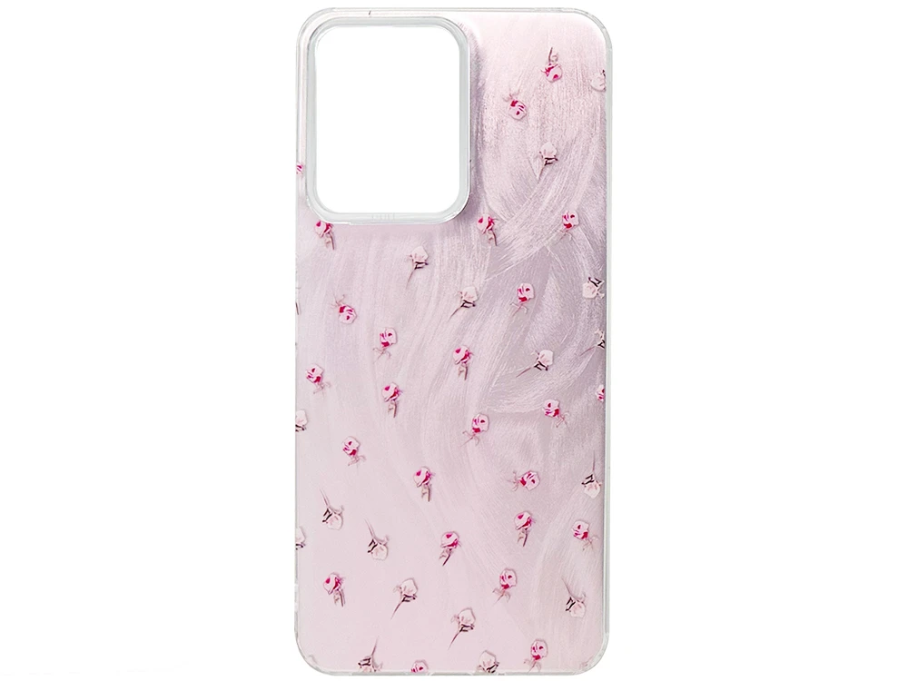 Накладка Paint Stroke Flowers Redmi 13C/Poco C65 pink