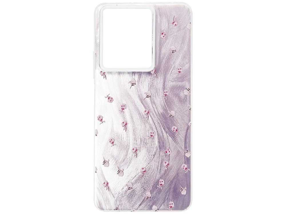 Накладка Paint Stroke Flowers Redmi Note 13 pink