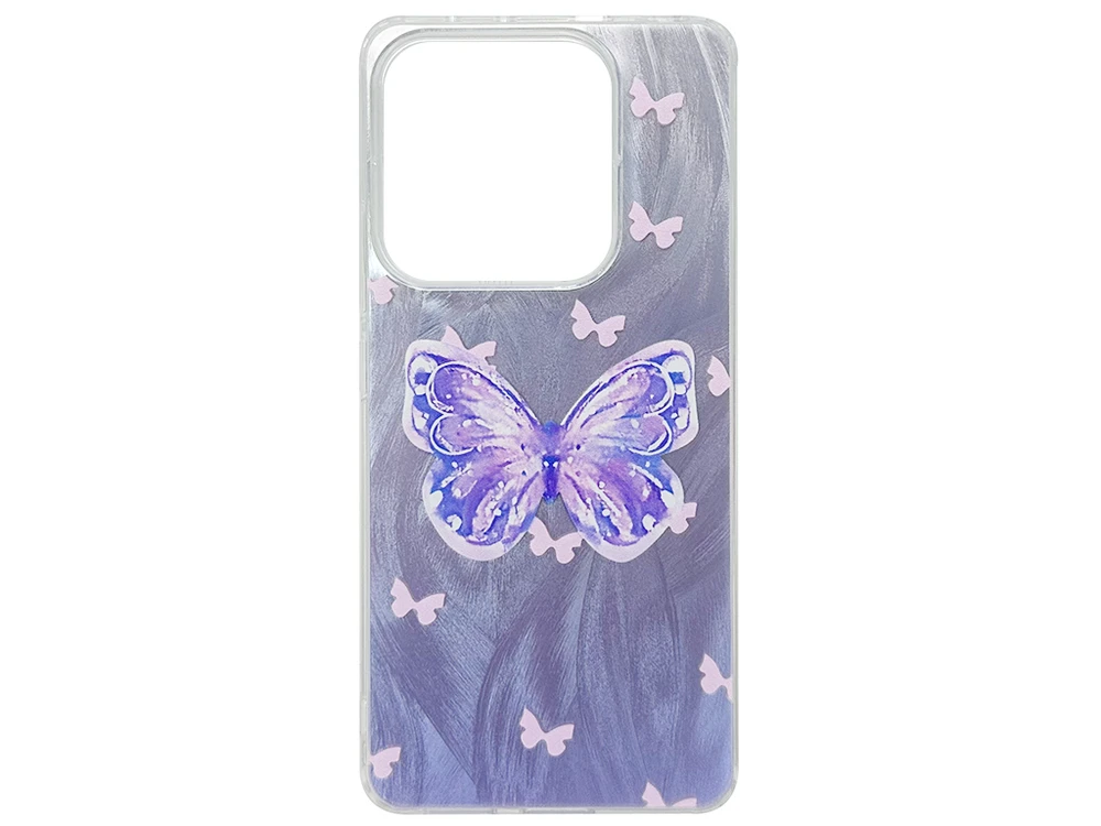 Накладка Paint Stroke Butterfly Redmi Note 14 purple