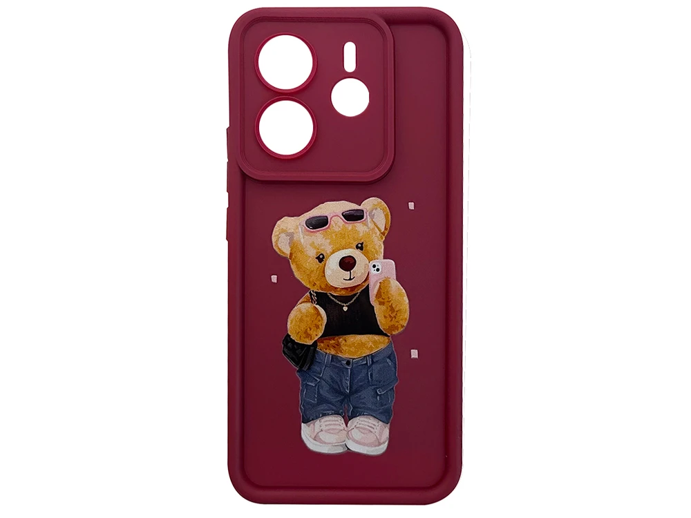 TPU Bear Camera Redmi Note 14 marsala