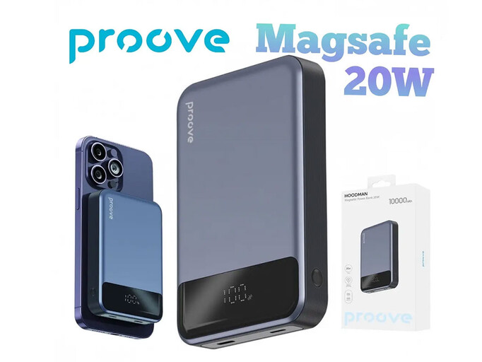 Power Bank Proove Hoodman Magnetic 10000mAh 20W gray