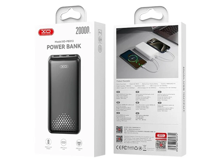 Power Bank XO PB313 20000 mAh black