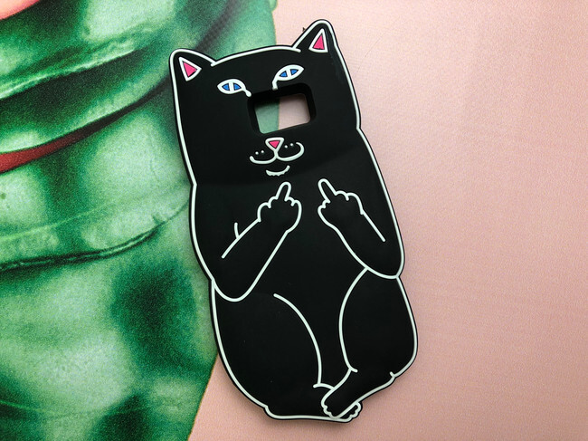 3D Котик для Samsung S7/S6 Черный