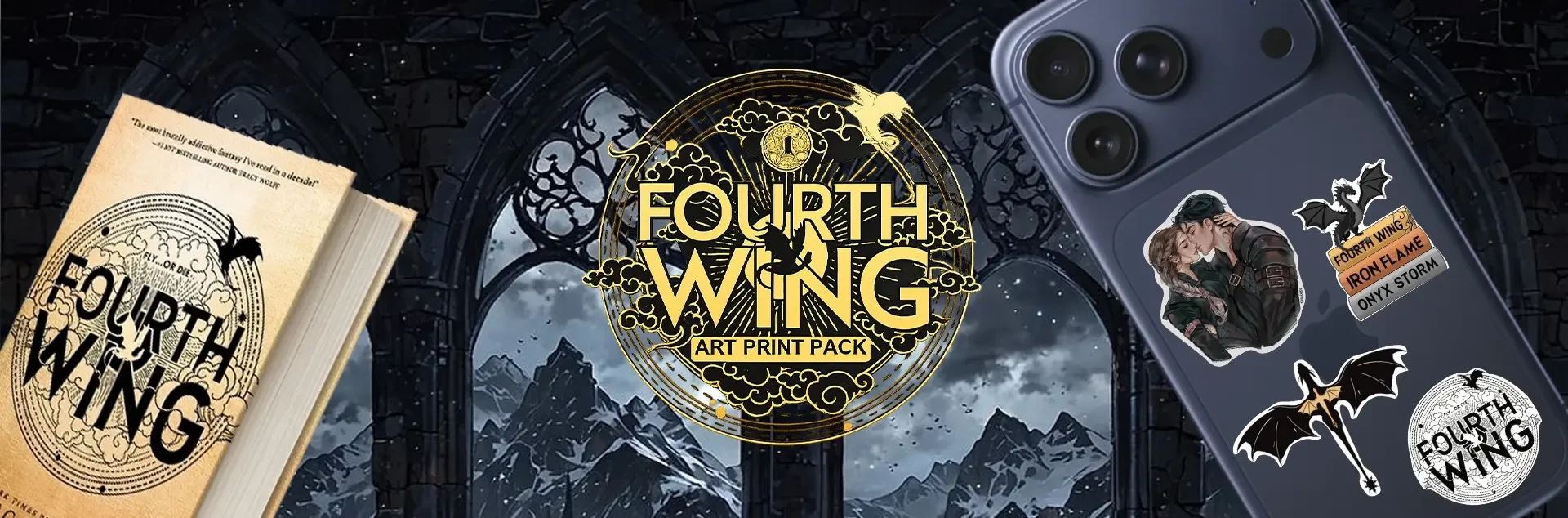 Аксесуари Fourth Wing для фанатів книг: стікери та декор після виходу Onyx Storm